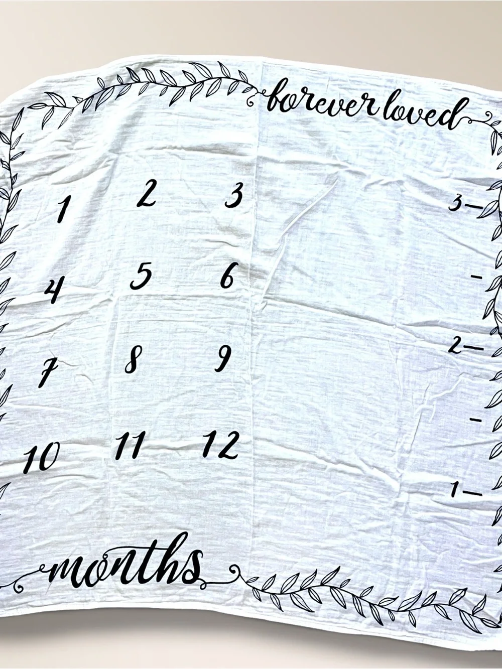 Forever Loved White Baby Monthly Milestone Blanket